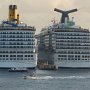 the ship on the left is a Costa Ship and on the right is a Carnival ship but they look identical.  Carnival owes Costa.